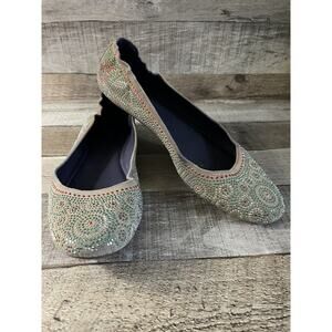 Vaneli Beaded Suede Flats Size 10